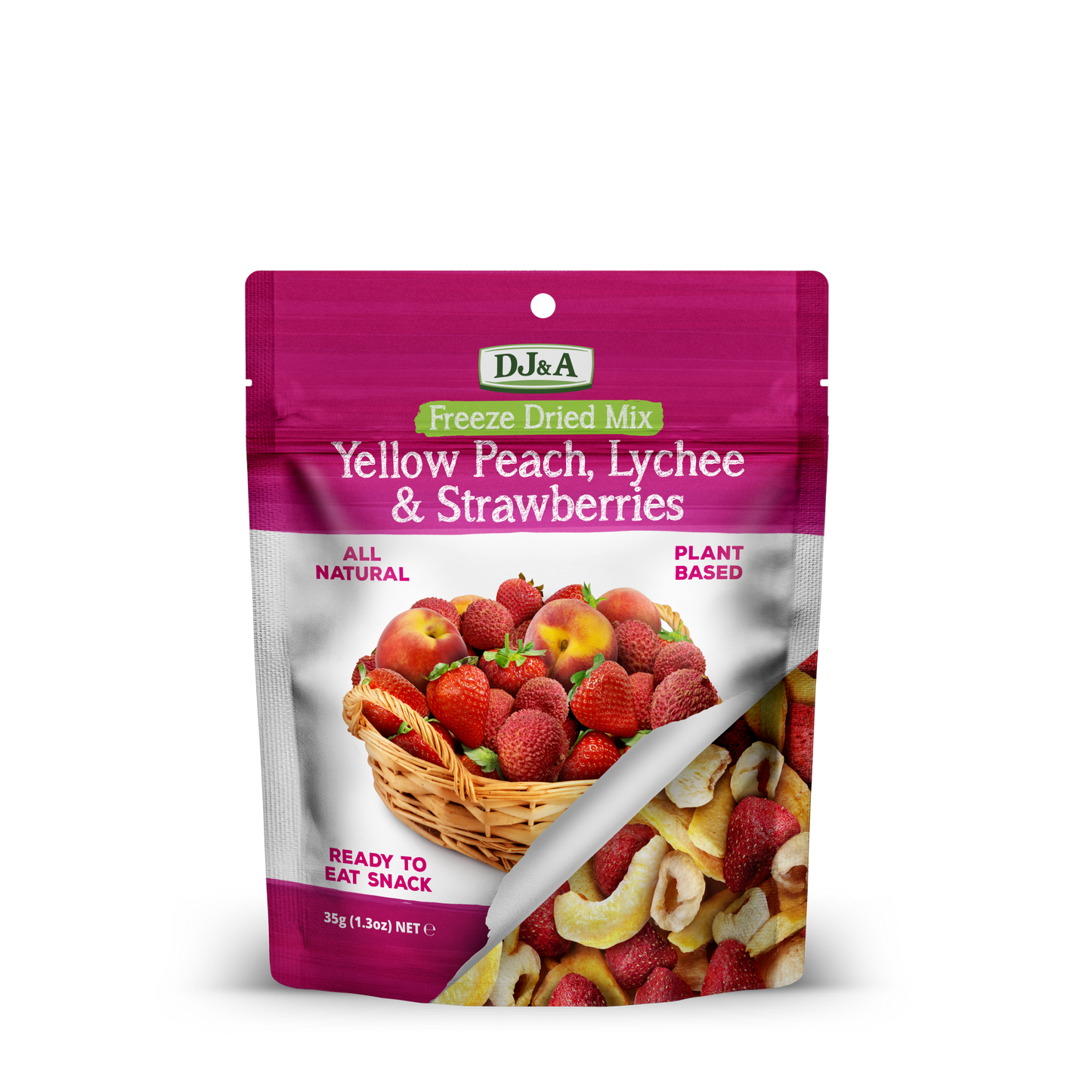 Freeze Dried Mix Yellow Peach, Lychee, Strawberries 35g