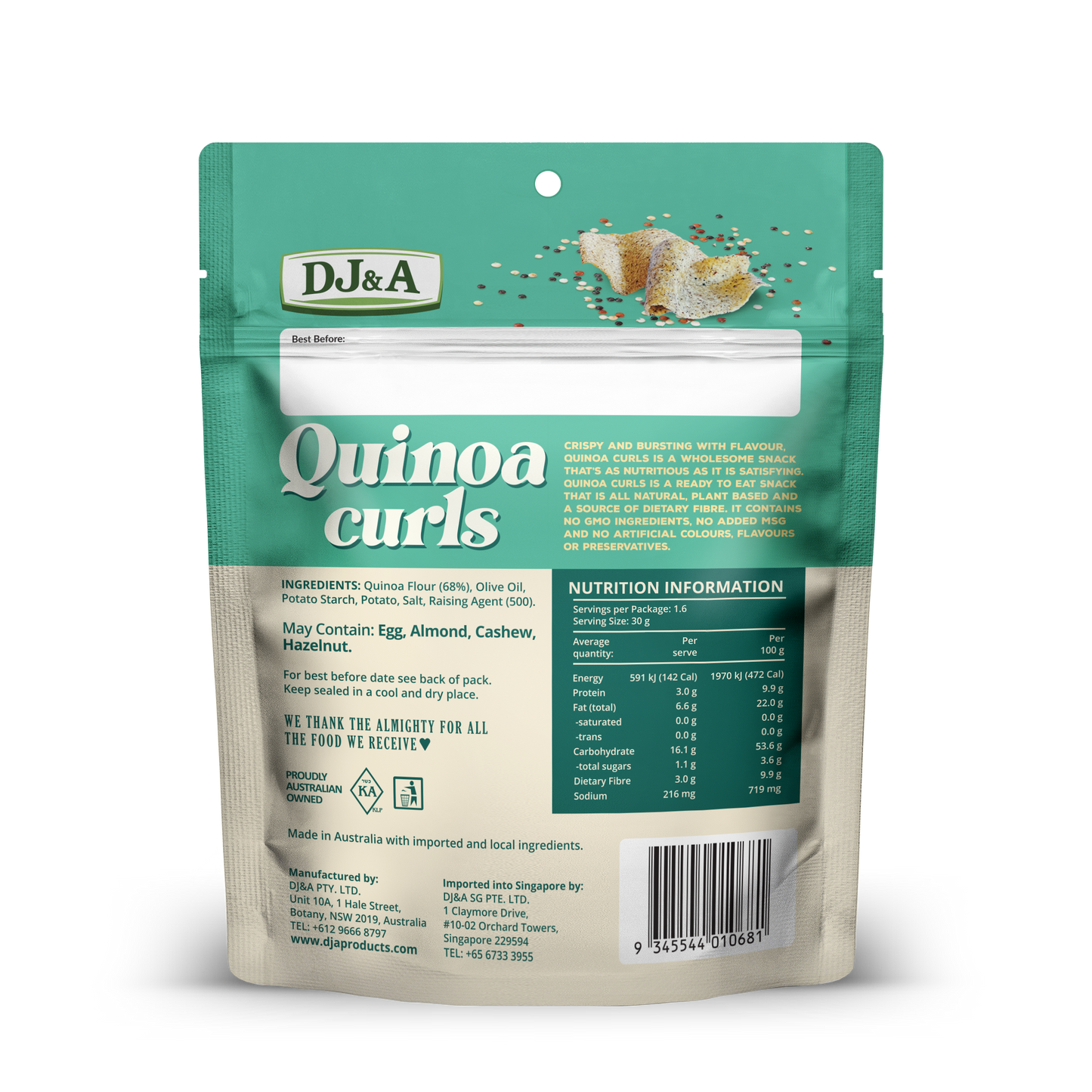 Quinoa Curls 50g (Kosher for Passover)
