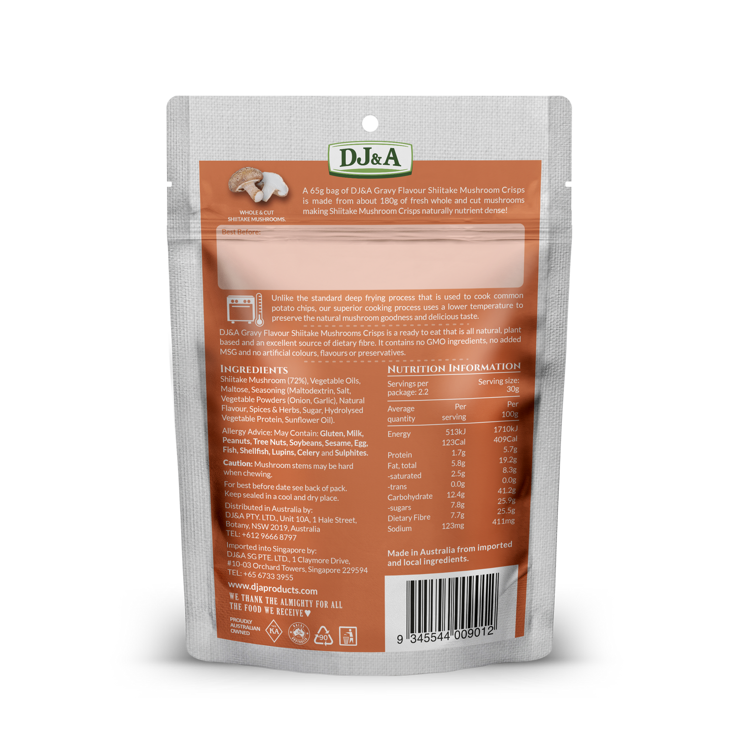 Shiitake Mushroom Crisps Gravy Flavour 65g
