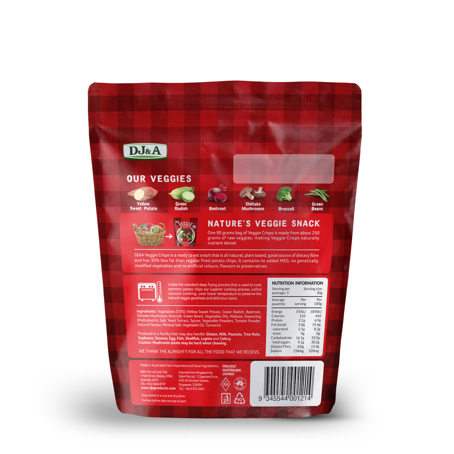 Veggie Crisps Hot & Spicy 90g