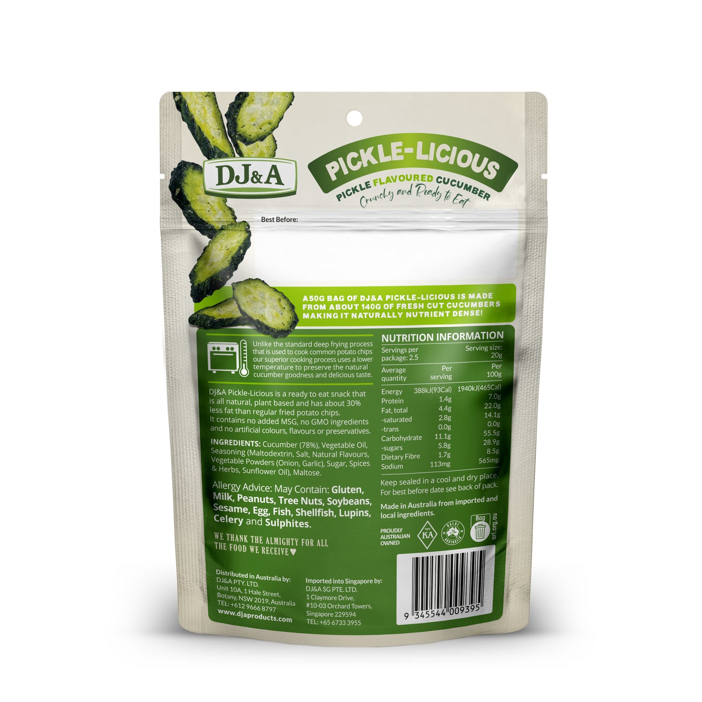 Pickle-Licious Pickle Flavoured Cucumber 50g