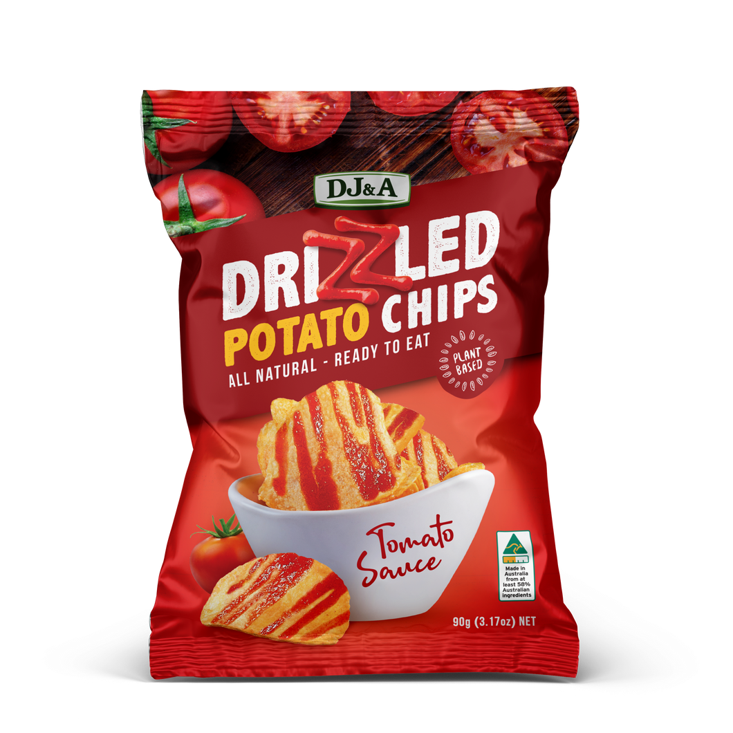 Drizzled Potato Chips Tomato Sauce 90g